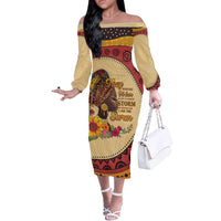 Black History Month Off The Shoulder Long Sleeve Dress African Woman Afro I Am The Storm - Wonder Print Shop