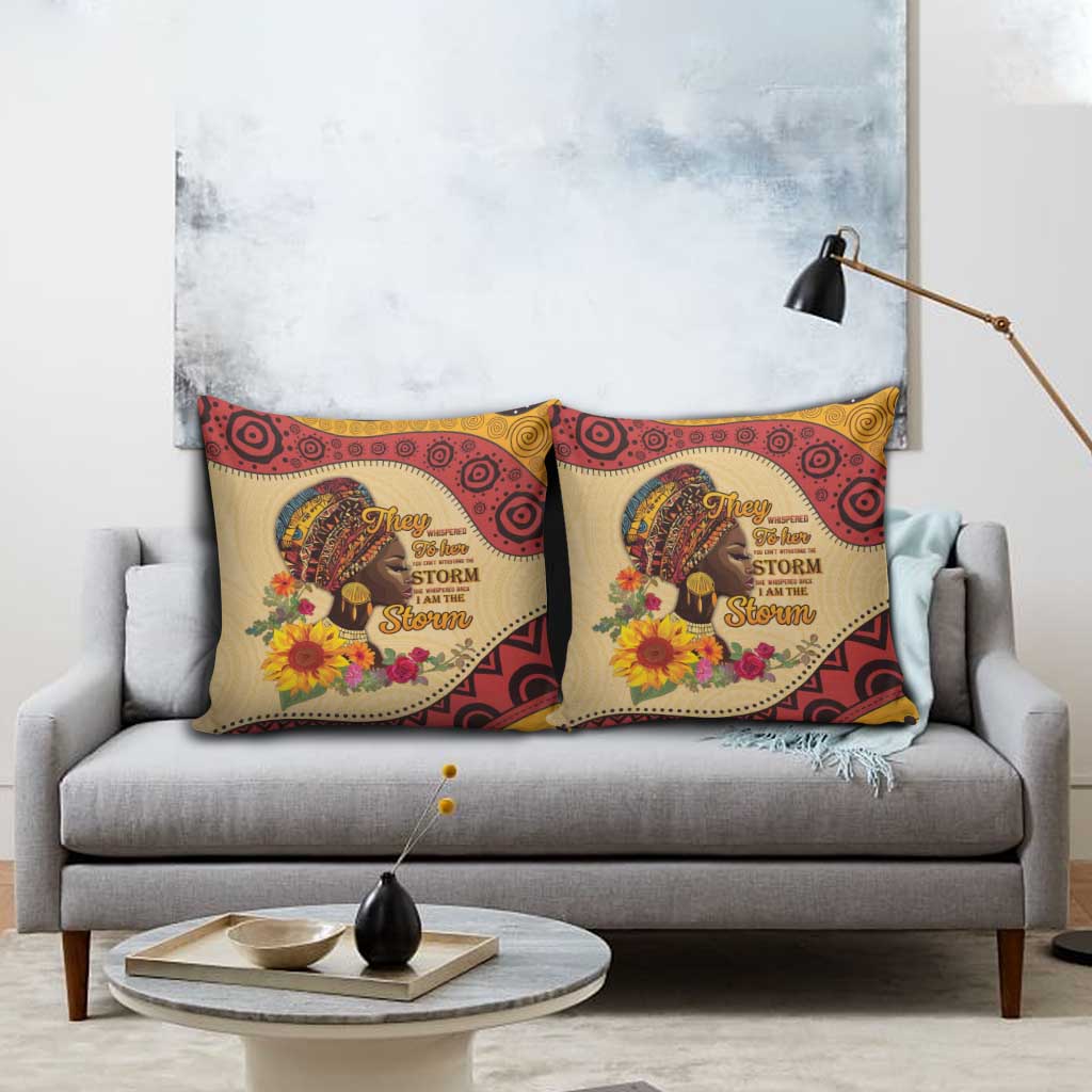 Black History Month Pillow Cover African Woman Afro I Am The Storm - Wonder Print Shop