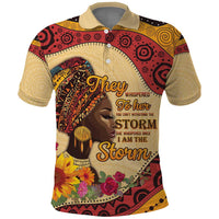 Black History Month Polo Shirt African Woman Afro I Am The Storm - Wonder Print Shop
