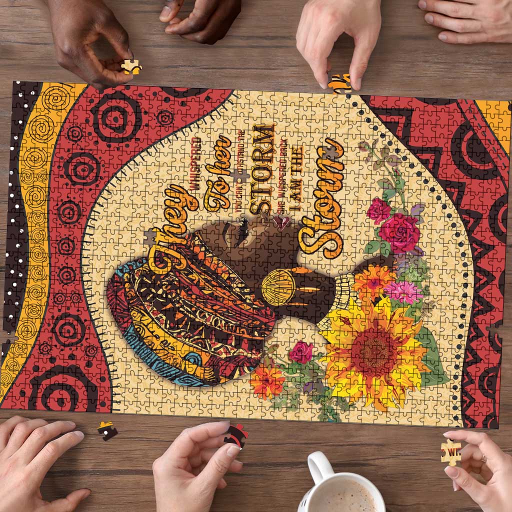 Black History Month Puzzle African Woman Afro I Am The Storm - Wonder Print Shop