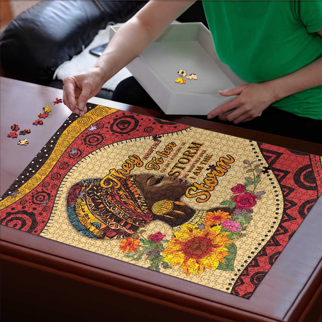 Black History Month Puzzle African Woman Afro I Am The Storm - Wonder Print Shop