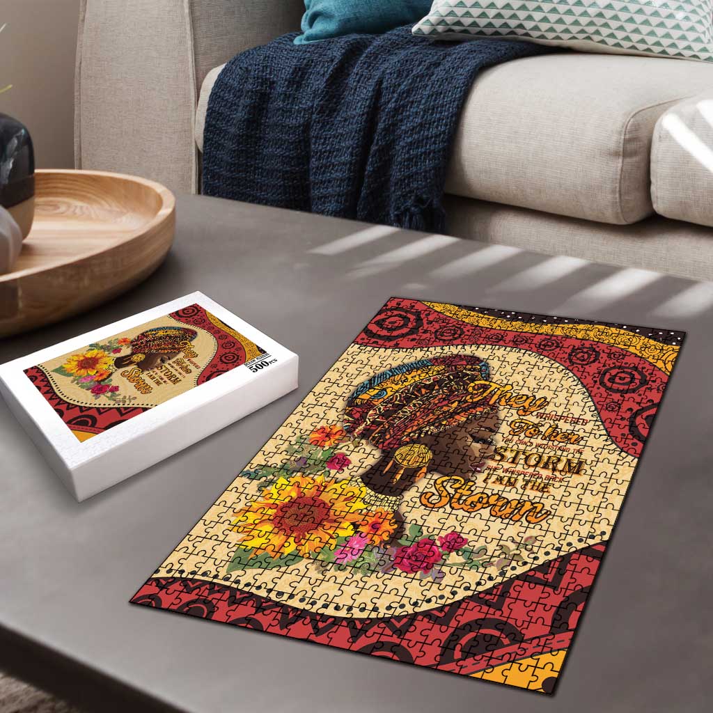 Black History Month Puzzle African Woman Afro I Am The Storm - Wonder Print Shop