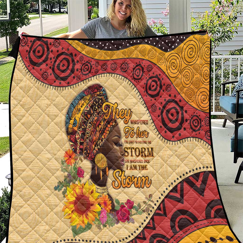 Black History Month Quilt African Woman Afro I Am The Storm - Wonder Print Shop