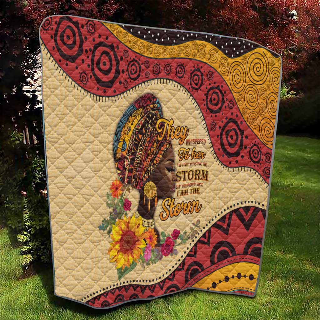 Black History Month Quilt African Woman Afro I Am The Storm - Wonder Print Shop