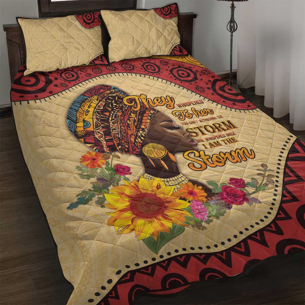 Black History Month Quilt Bed Set African Woman Afro I Am The Storm - Wonder Print Shop