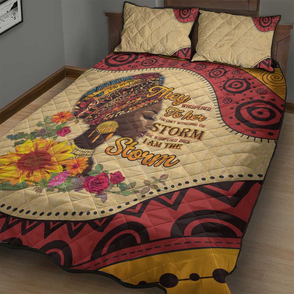 Black History Month Quilt Bed Set African Woman Afro I Am The Storm - Wonder Print Shop