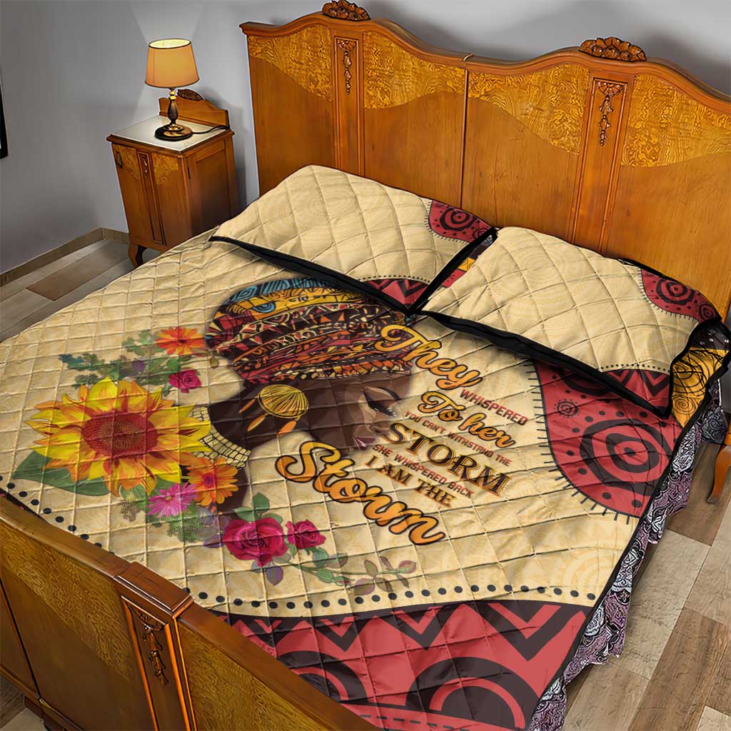 Black History Month Quilt Bed Set African Woman Afro I Am The Storm - Wonder Print Shop
