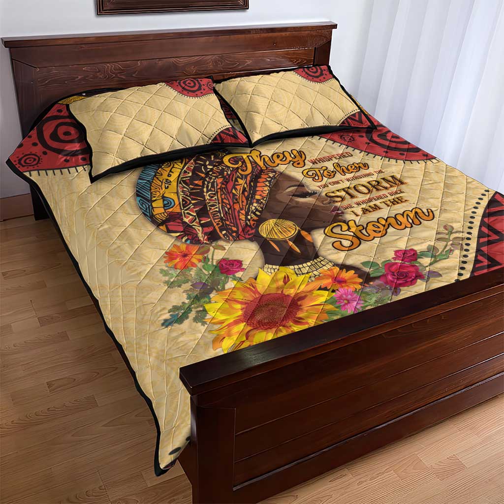 Black History Month Quilt Bed Set African Woman Afro I Am The Storm - Wonder Print Shop