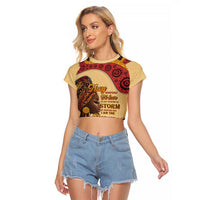 Black History Month Raglan Cropped T Shirt African Woman Afro I Am The Storm - Wonder Print Shop