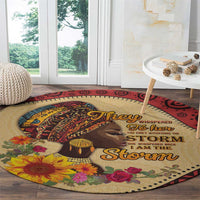 Black History Month Round Carpet African Woman Afro I Am The Storm - Wonder Print Shop