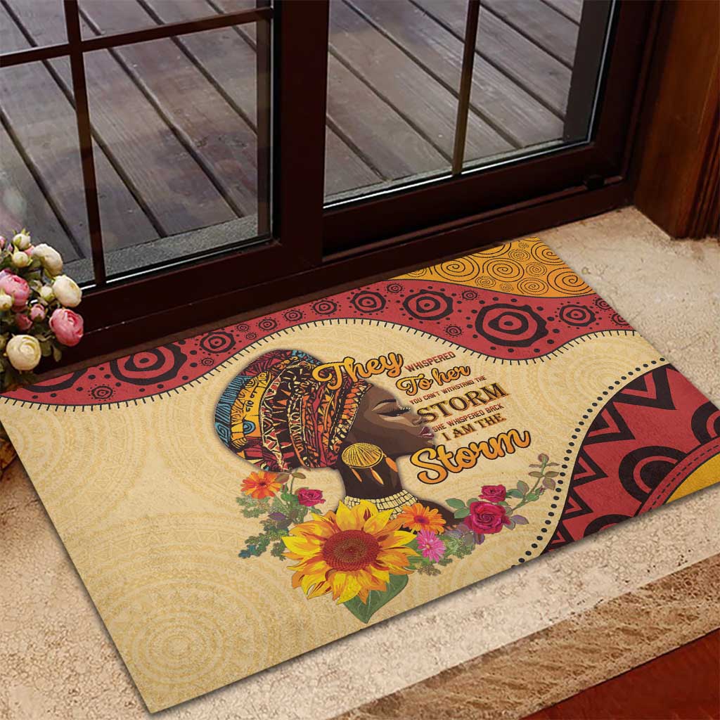 Black History Month Rubber Doormat African Woman Afro I Am The Storm - Wonder Print Shop