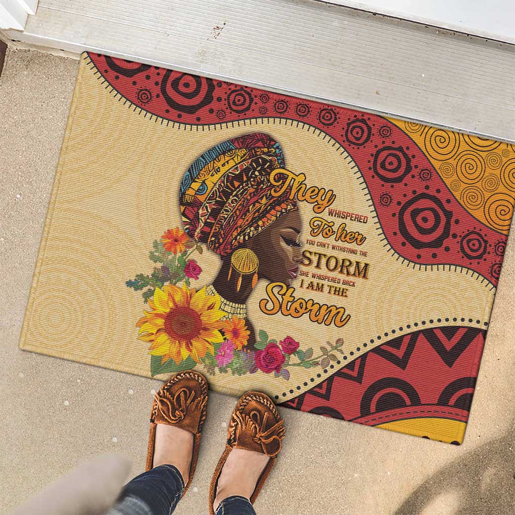 Black History Month Rubber Doormat African Woman Afro I Am The Storm - Wonder Print Shop