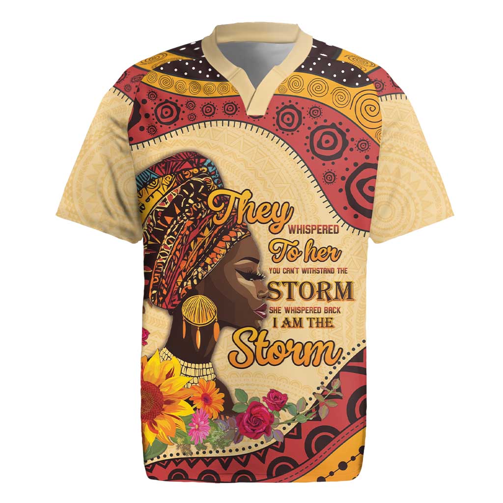 Black History Month Rugby Jersey African Woman Afro I Am The Storm - Wonder Print Shop
