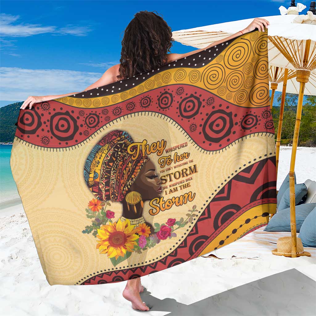 Black History Month Sarong African Woman Afro I Am The Storm - Wonder Print Shop