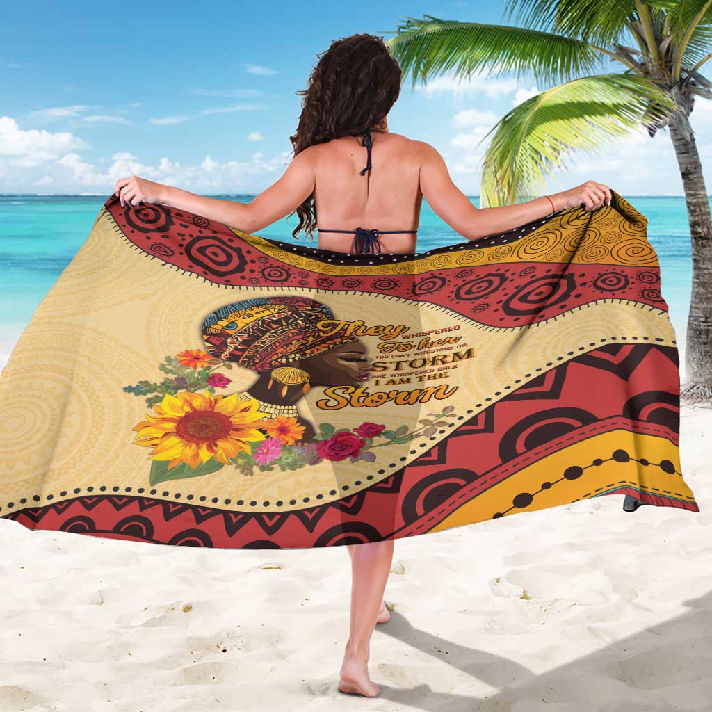 Black History Month Sarong African Woman Afro I Am The Storm - Wonder Print Shop