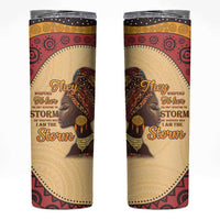 Black History Month Skinny Tumbler African Woman Afro I Am The Storm - Wonder Print Shop