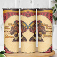 Black History Month Skinny Tumbler African Woman Afro I Am The Storm - Wonder Print Shop