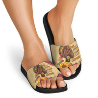 Black History Month Slide Sandals African Woman Afro I Am The Storm - Wonder Print Shop