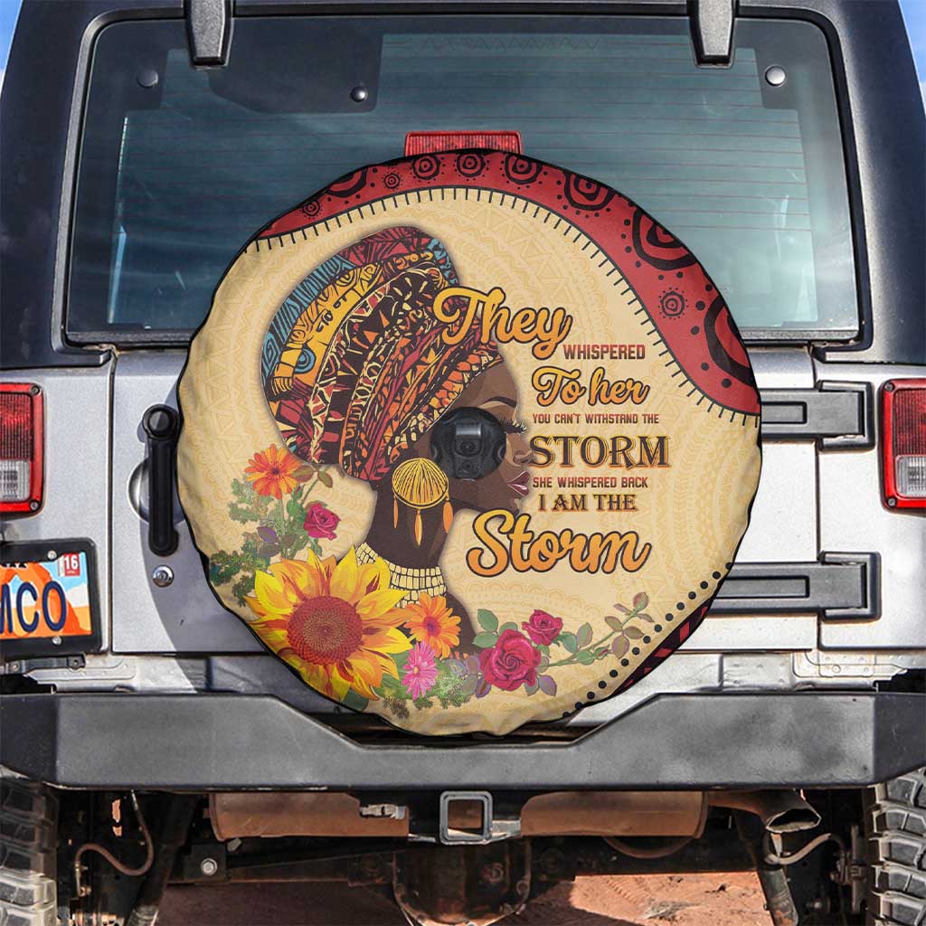 Black History Month Spare Tire Cover African Woman Afro I Am The Storm - Wonder Print Shop
