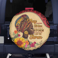 Black History Month Spare Tire Cover African Woman Afro I Am The Storm - Wonder Print Shop