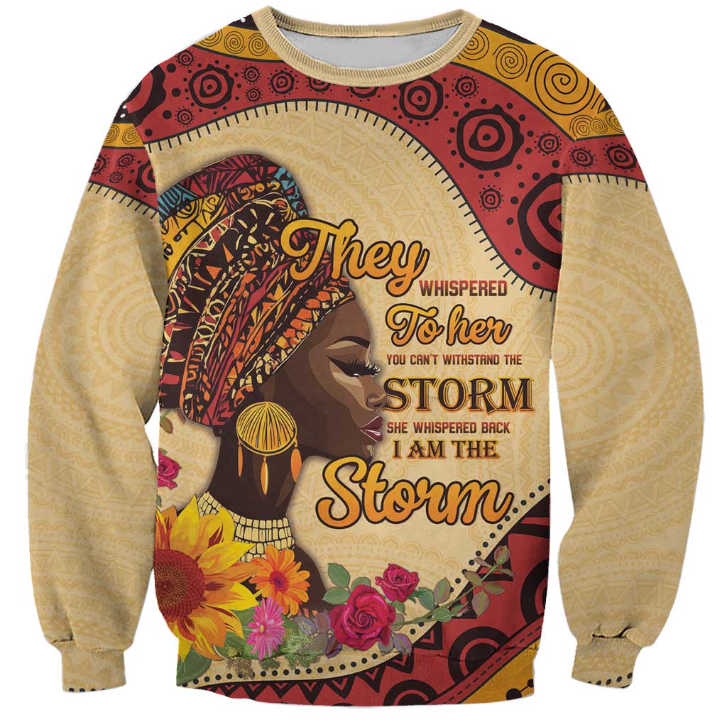 Black History Month Sweatshirt African Woman Afro I Am The Storm - Wonder Print Shop