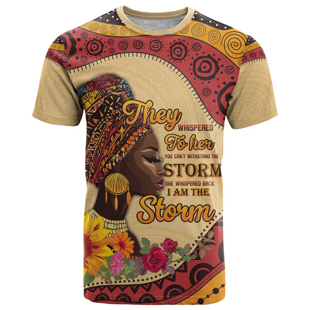 Black History Month T Shirt African Woman Afro I Am The Storm - Wonder Print Shop