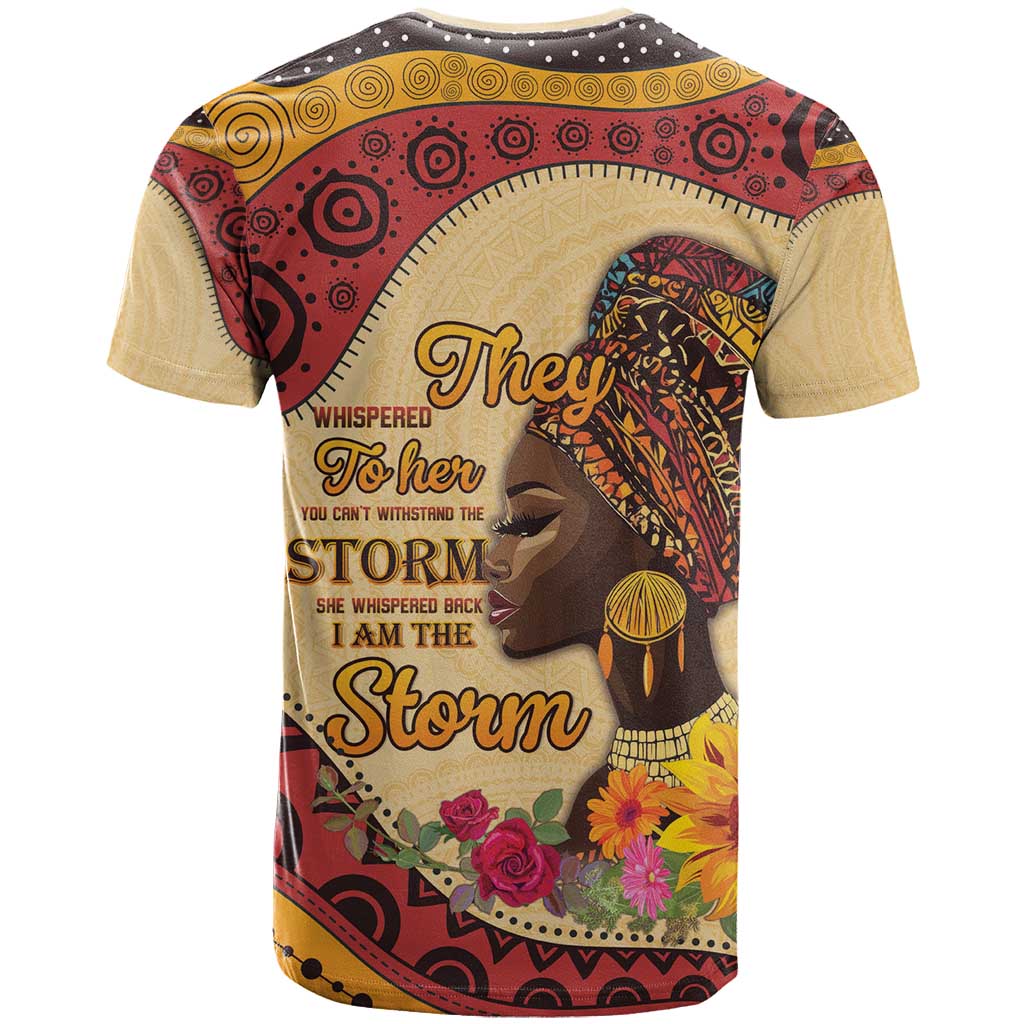 Black History Month T Shirt African Woman Afro I Am The Storm - Wonder Print Shop