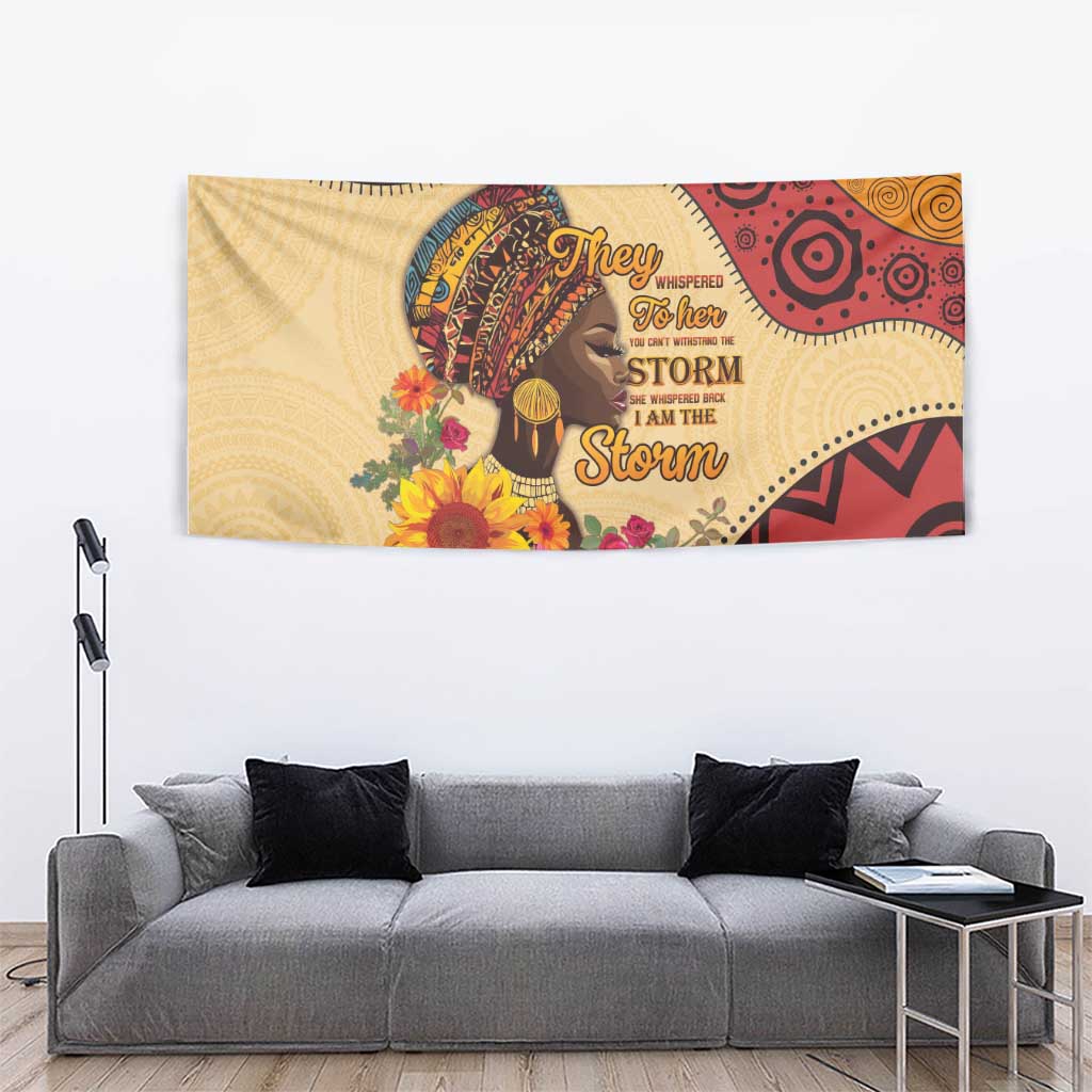 Black History Month Tapestry African Woman Afro I Am The Storm - Wonder Print Shop