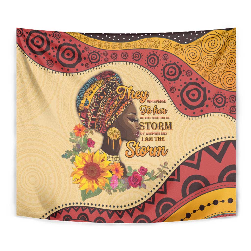 Black History Month Tapestry African Woman Afro I Am The Storm - Wonder Print Shop