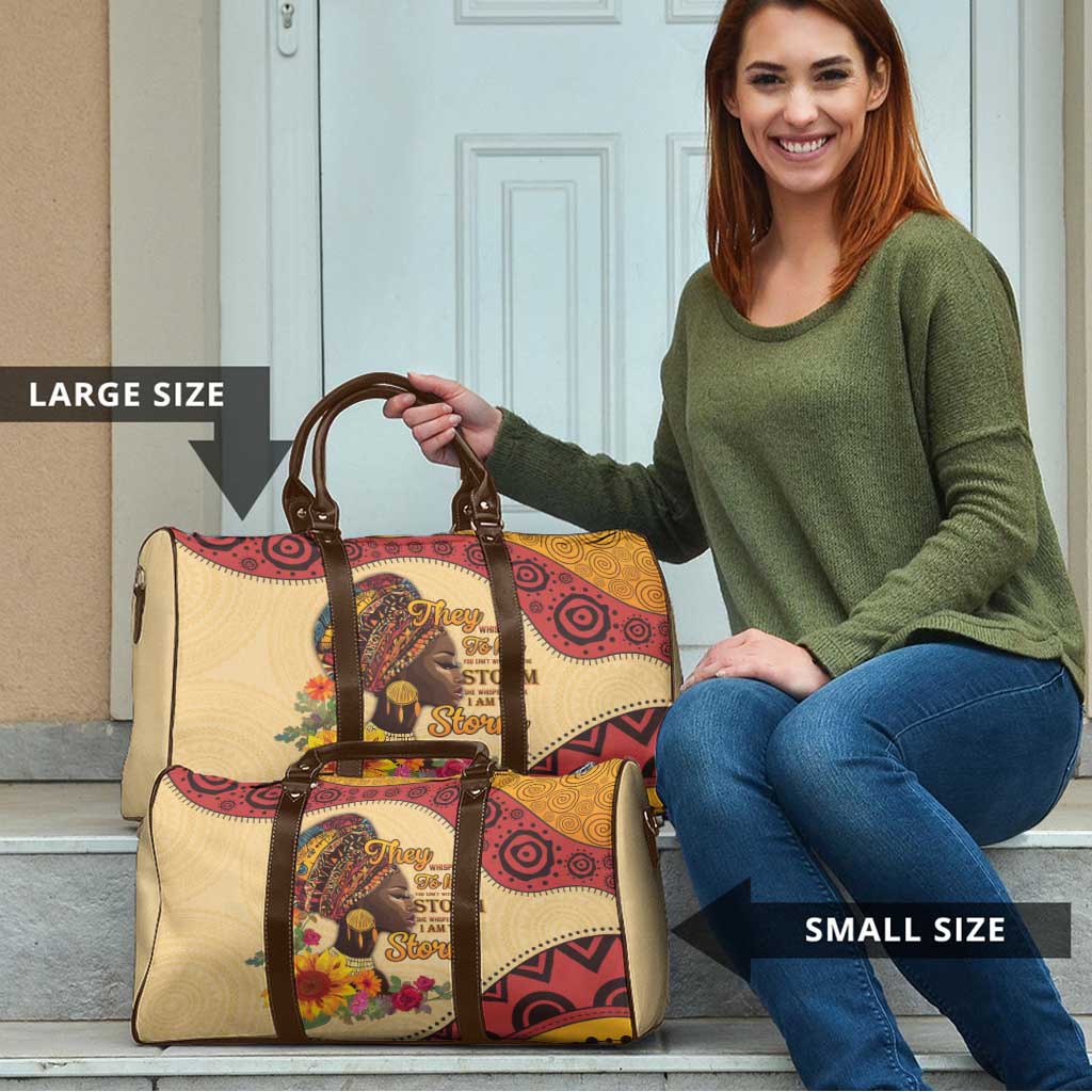 Black History Month Travel Bag African Woman Afro I Am The Storm - Wonder Print Shop