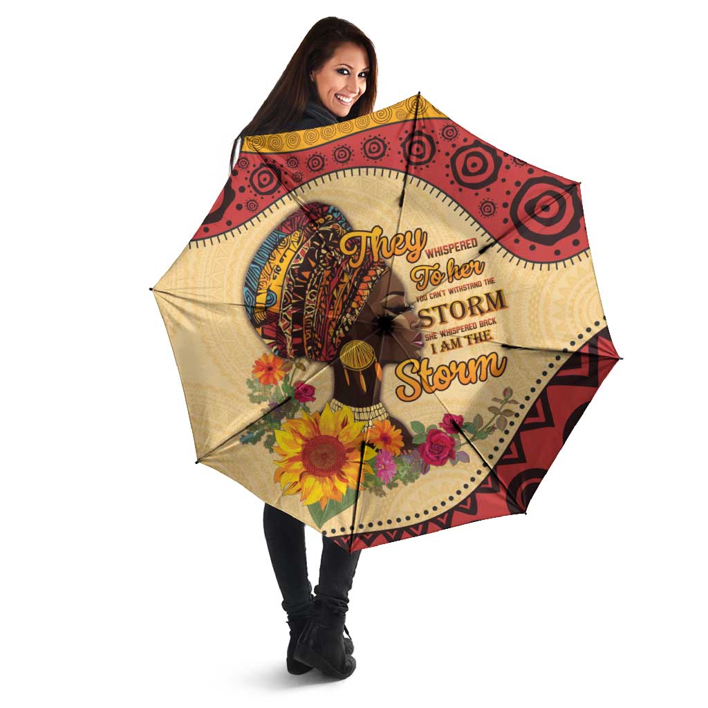 Black History Month Umbrella African Woman Afro I Am The Storm - Wonder Print Shop