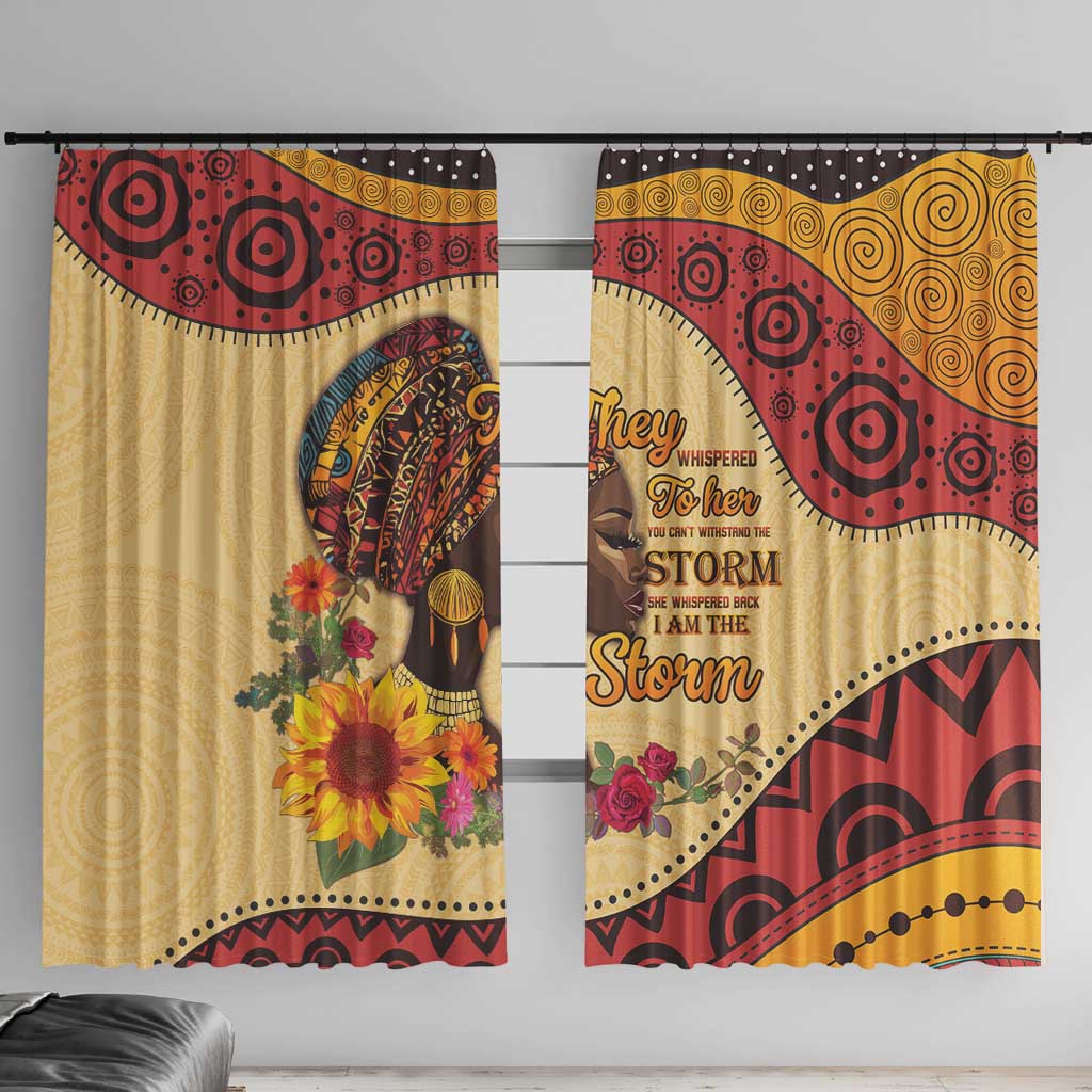 Black History Month Window Curtain African Woman Afro I Am The Storm - Wonder Print Shop