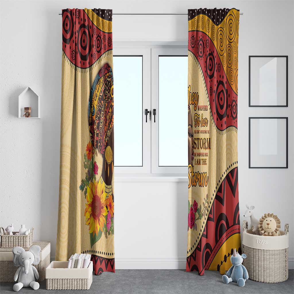 Black History Month Window Curtain African Woman Afro I Am The Storm - Wonder Print Shop