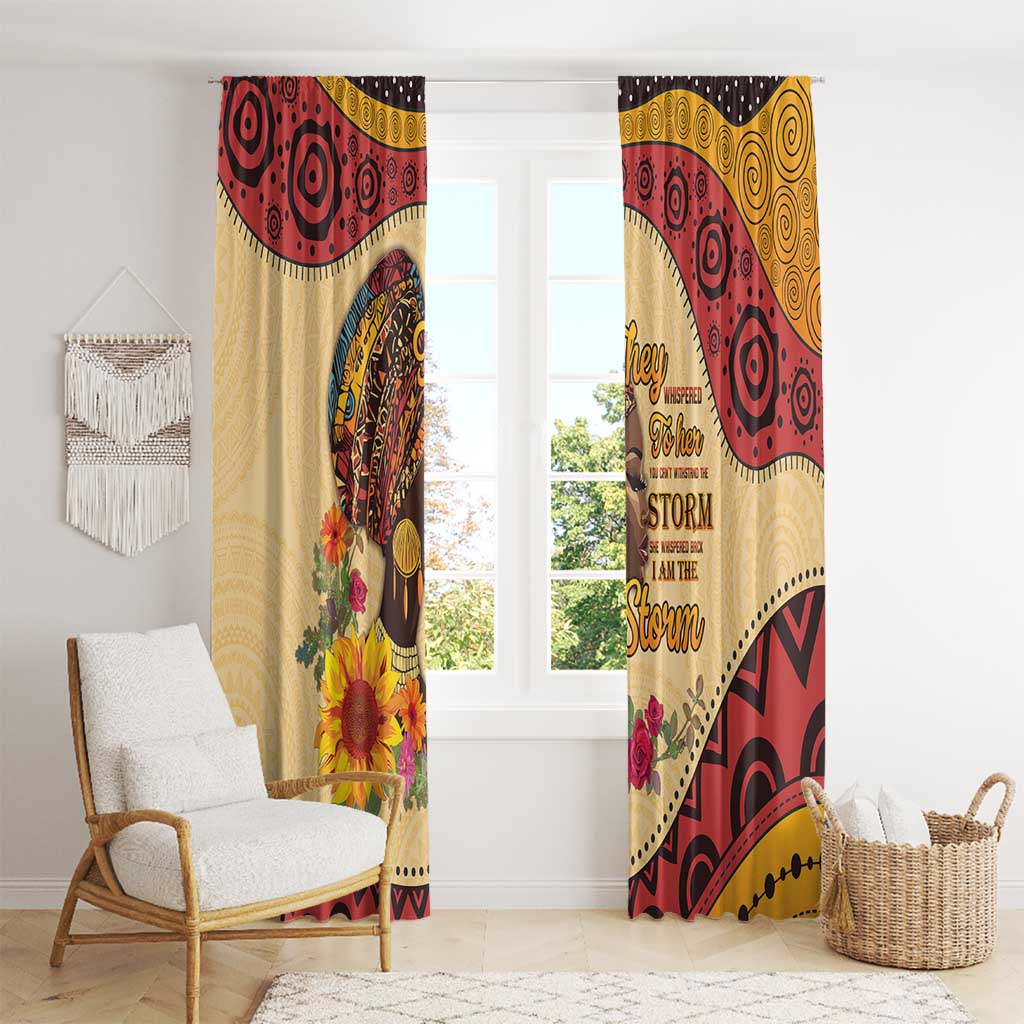 Black History Month Window Curtain African Woman Afro I Am The Storm - Wonder Print Shop