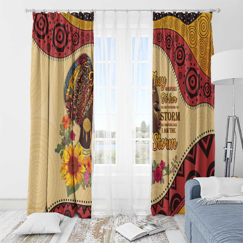 Black History Month Window Curtain African Woman Afro I Am The Storm - Wonder Print Shop