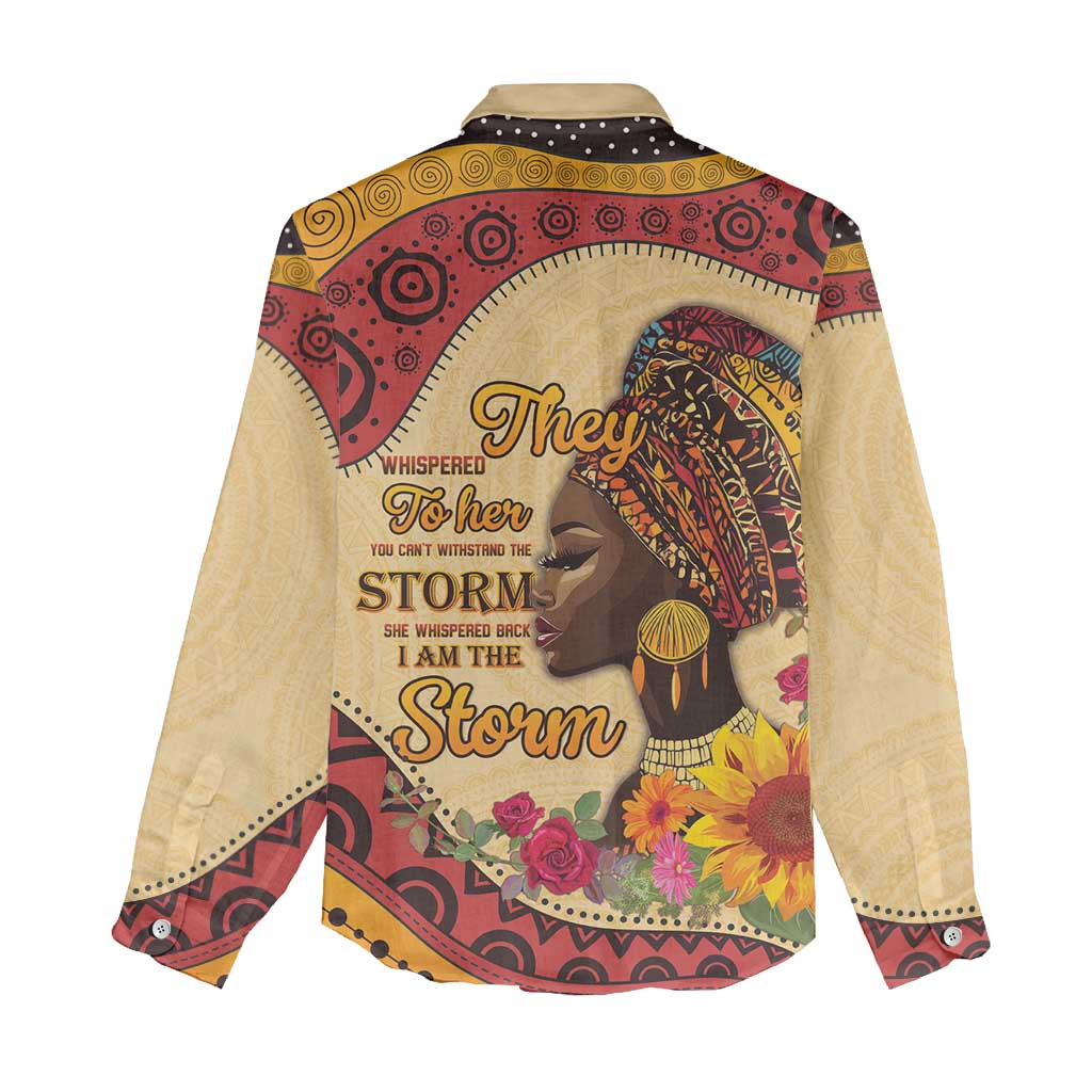 Black History Month Women Casual Shirt African Woman Afro I Am The Storm - Wonder Print Shop