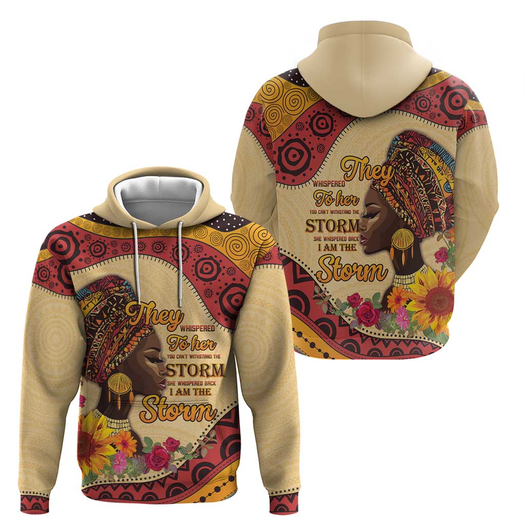 Black History Month Zip Hoodie African Woman Afro I Am The Storm - Wonder Print Shop