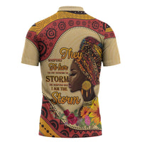 Black History Month Zipper Polo Shirt African Woman Afro I Am The Storm - Wonder Print Shop