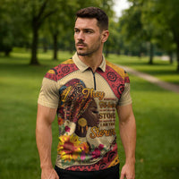 Black History Month Zipper Polo Shirt African Woman Afro I Am The Storm - Wonder Print Shop