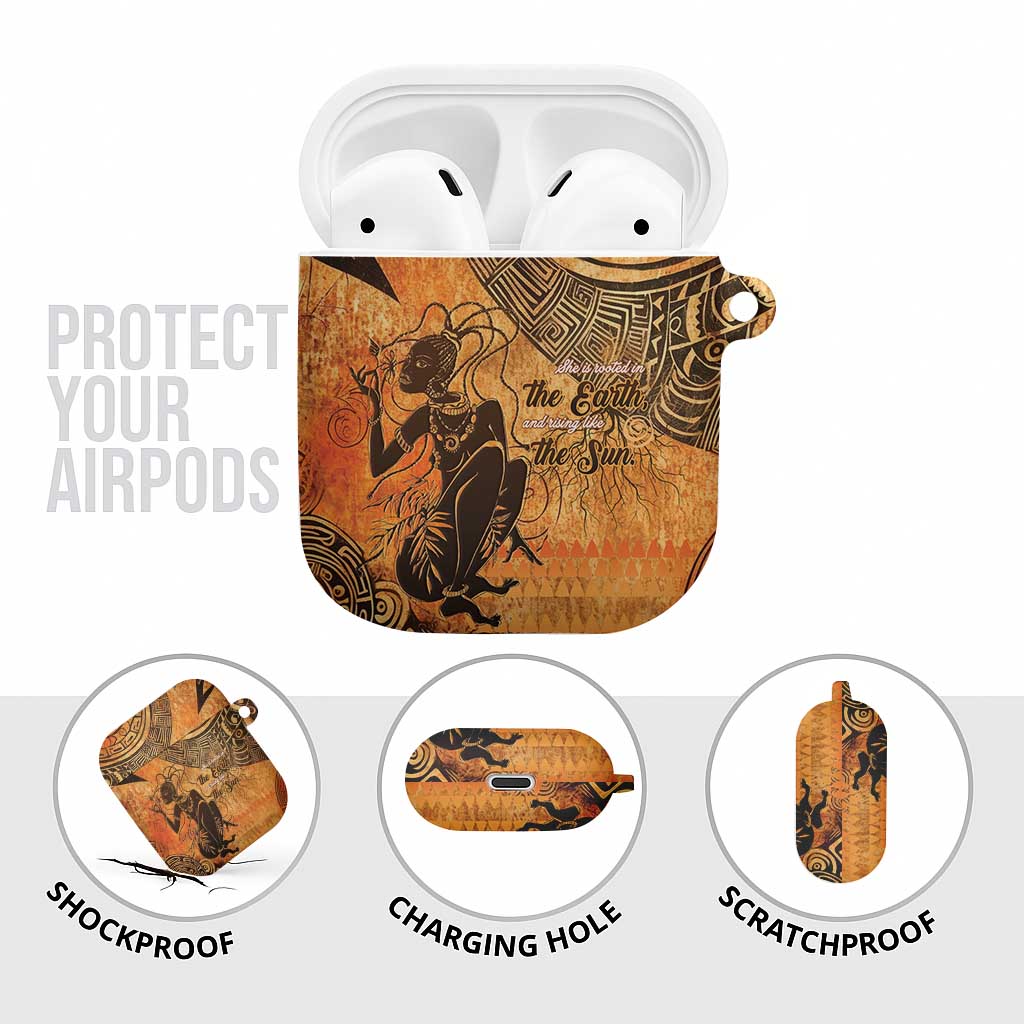 African Women AirPods Case She Is Rooted In The Earth and Rising Like The Sun - Wonder Print Shop