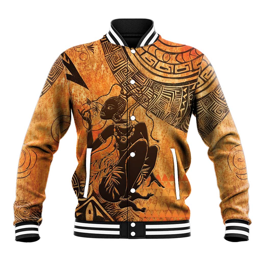 African Women Baseball Jacket She Is Rooted In The Earth and Rising Like The Sun - Wonder Print Shop