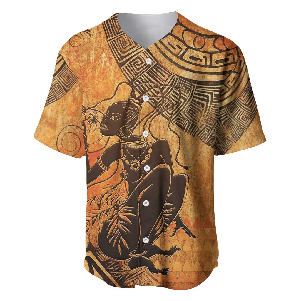 African Women Baseball Jersey She Is Rooted In The Earth and Rising Like The Sun - Wonder Print Shop