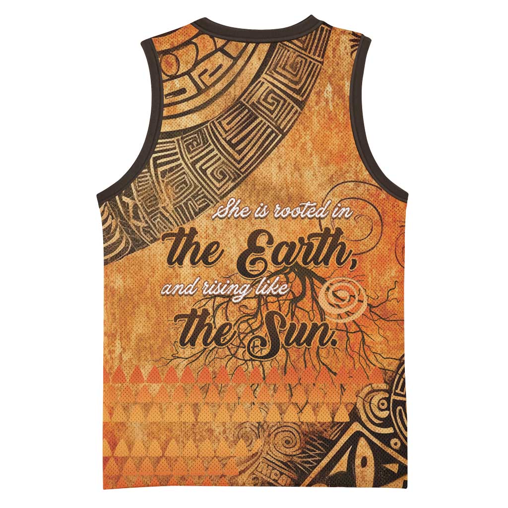 African Women Basketball Jersey She Is Rooted In The Earth and Rising Like The Sun - Wonder Print Shop