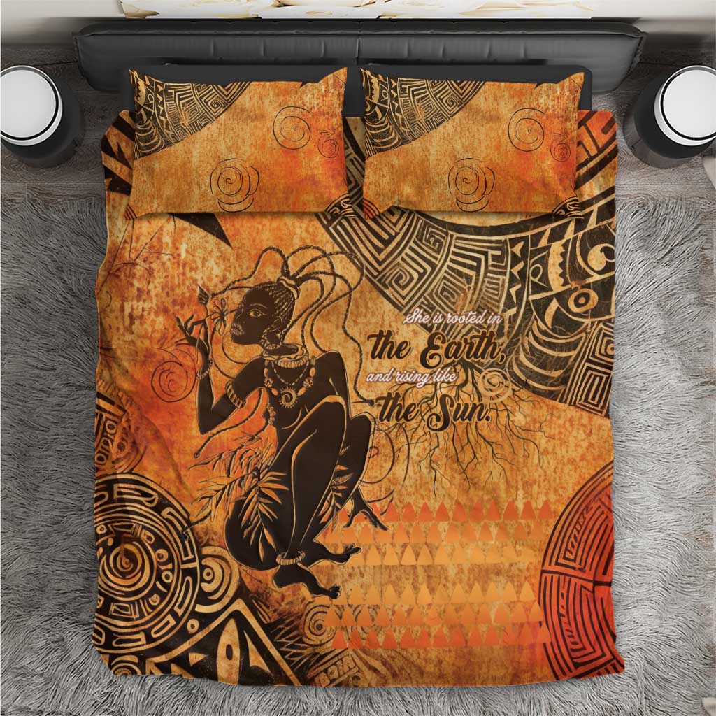 African Women Bedding Set She Is Rooted In The Earth and Rising Like The Sun - Wonder Print Shop