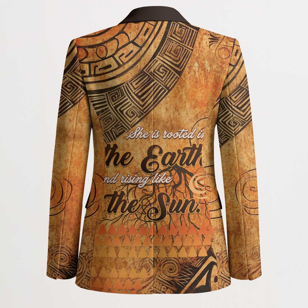 African Women Blazer She Is Rooted In The Earth and Rising Like The Sun - Wonder Print Shop