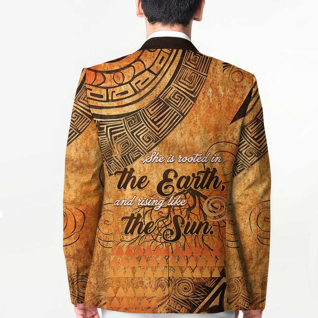 African Women Blazer She Is Rooted In The Earth and Rising Like The Sun - Wonder Print Shop