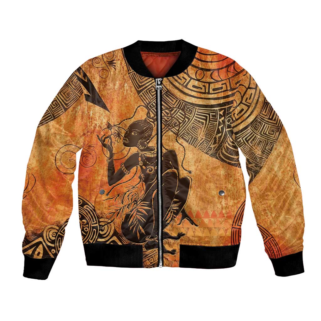 African Women Bomber Jacket She Is Rooted In The Earth and Rising Like The Sun - Wonder Print Shop