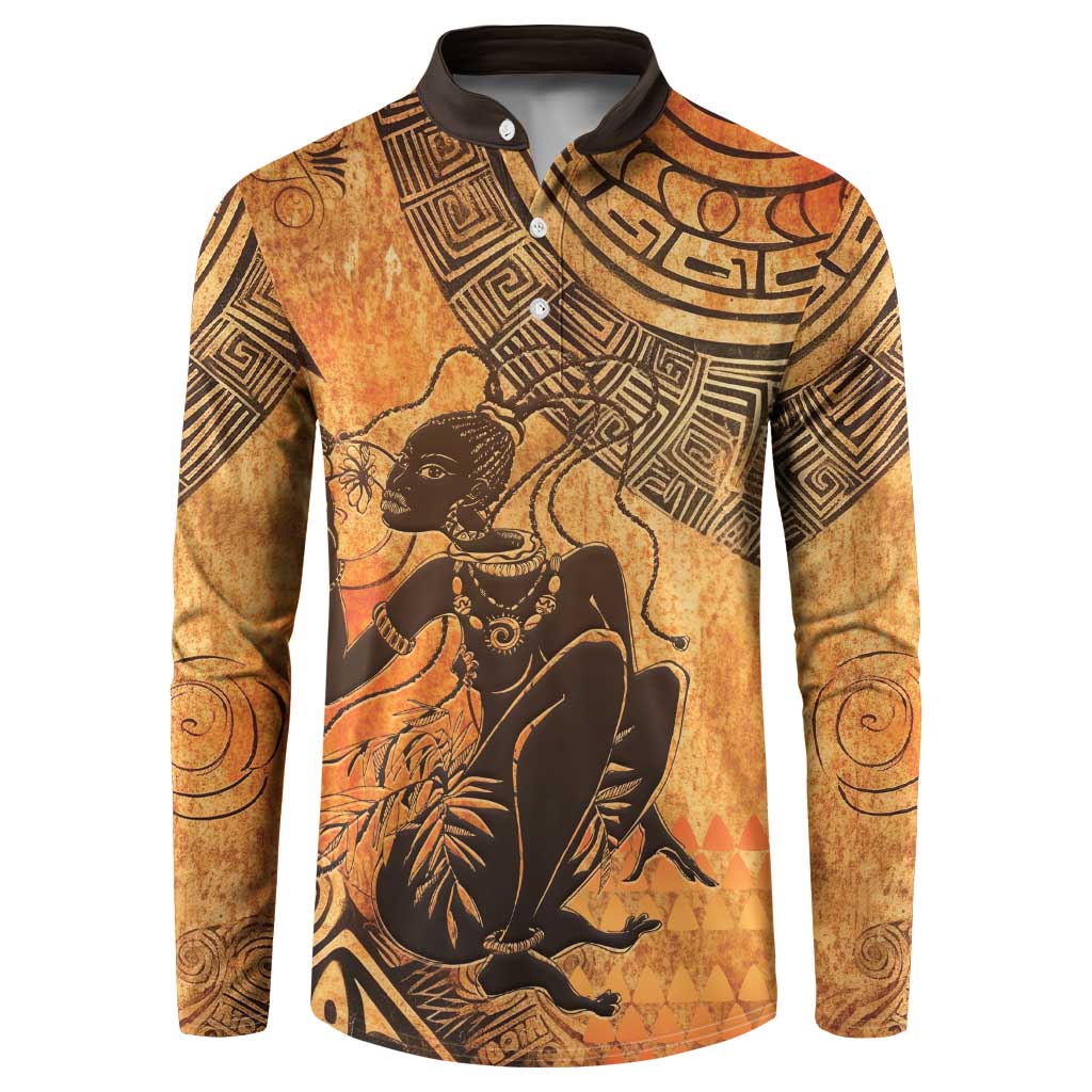 African Women Button Sweatshirt She Is Rooted In The Earth and Rising Like The Sun - Wonder Print Shop