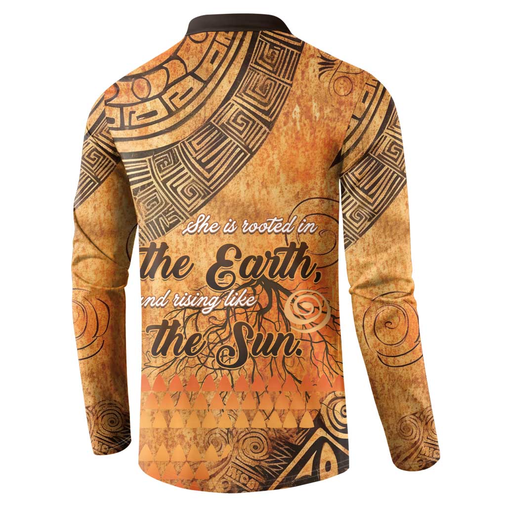 African Women Button Sweatshirt She Is Rooted In The Earth and Rising Like The Sun - Wonder Print Shop
