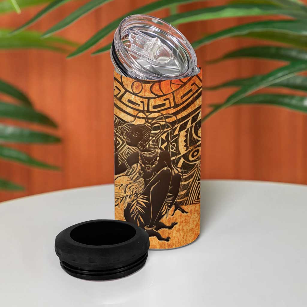 African Women 4 in 1 Can Cooler Tumbler She Is Rooted In The Earth and Rising Like The Sun - Wonder Print Shop